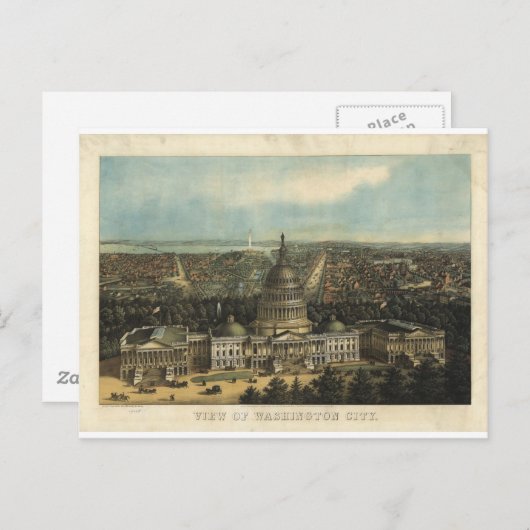 Washington DC in 1871 Briefkaart (Voorkant / Achterkant)