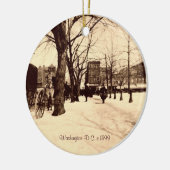Washington DC in sneeuwkerstdecoratie Keramisch Ornament (Links)