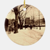 Washington DC in sneeuwkerstdecoratie Keramisch Ornament (Achterkant)