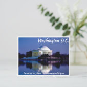 Washington DC Jefferson Memorial bij schemer ansic Briefkaart (Staand voorkant)