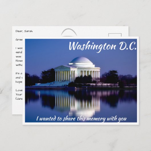 Washington DC Jefferson Memorial bij schemering an Briefkaart (Voorkant / Achterkant)