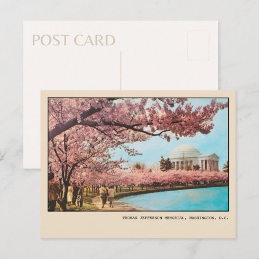 Washington DC Jefferson Memorial Kersenbloesems Briefkaart (Voorkant / Achterkant)