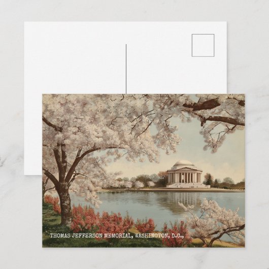 Washington DC Jefferson Memorial Reisposter Briefkaart (Voorkant / Achterkant)