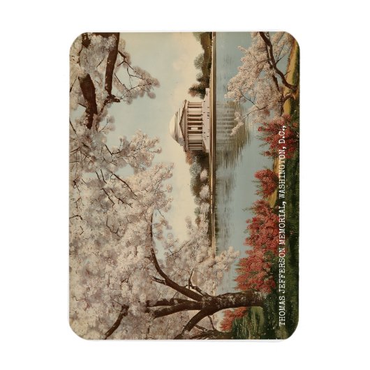 Washington DC Jefferson Memorial Vintage Travel Magneet (Verticaal)