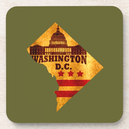 washington dc - kaart bier onderzetter (Voorkant)