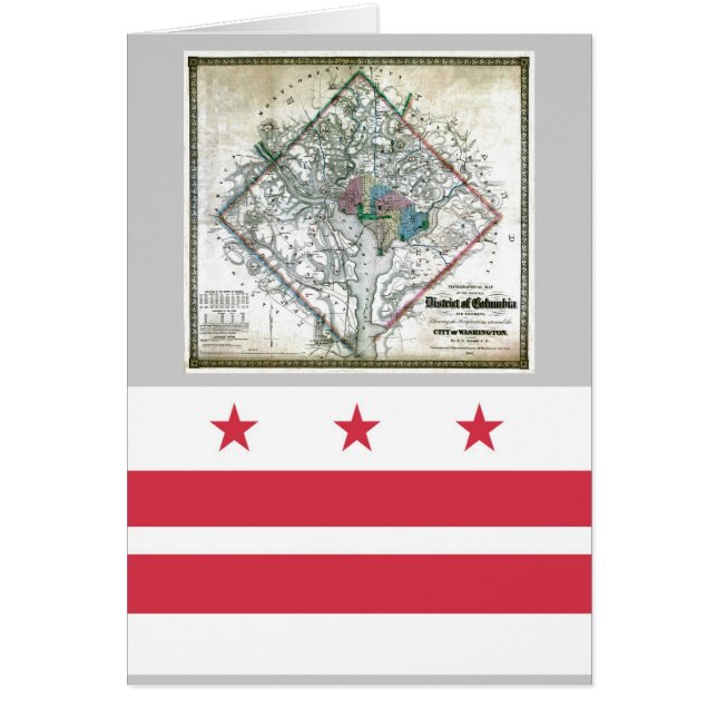 Washington DC-kaart en vlag (Voorkant)