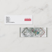 Washington DC-kaart en vlag Mini Visitekaartje (Voorkant / Achterkant)
