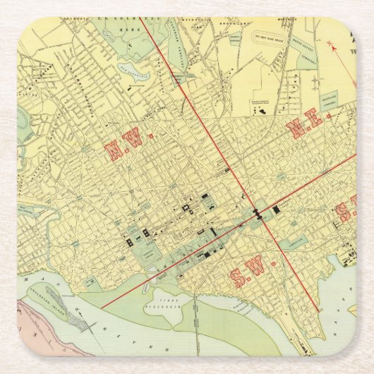 Washington, DC Kartonnen Onderzetters (Voorkant)