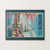 Washington DC Kersenbloesem Illustratie Reis Legpuzzel (Horizontaal)