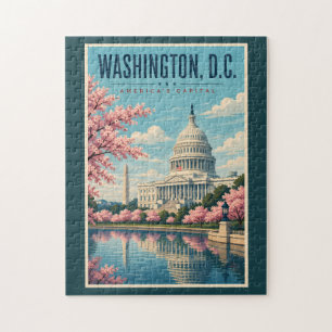 Washington DC Kersenbloesem Illustratie Reis Legpuzzel