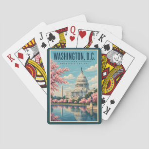 Washington DC Kersenbloesem Illustratie Reis Pokerkaarten