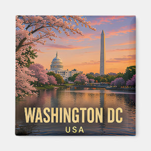 Washington DC Kersenbloesem Monument Skyline Magneet