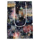 Washington DC Kerst & Nieuwjaar Waterverven Medium Cadeauzakje (Achterkant)