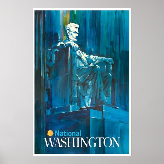 Washington DC Kunst Reisposter Lincoln Memorial Poster (Voorkant)