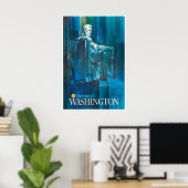 Washington DC Kunst Reisposter Lincoln Memorial Poster (Thuiskantoor)