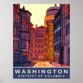 Washington DC, levendige kleuren, reizen Poster (Voorkant)