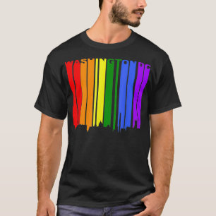 Washington DC LGBTQ Gay Pride Rainbow Skyline  T-shirt