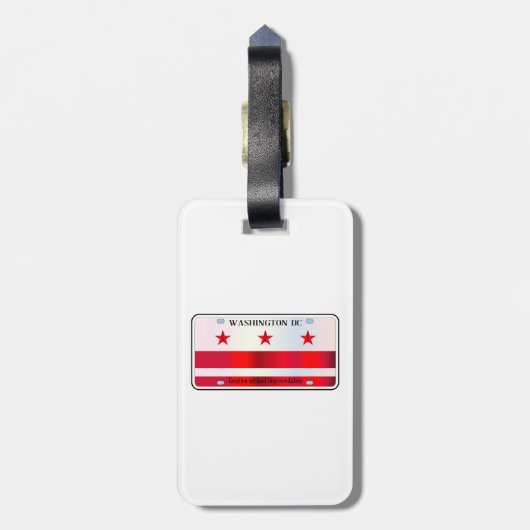 Washington DC License Bord Flag Bagagelabel (Achterkant verticaal)