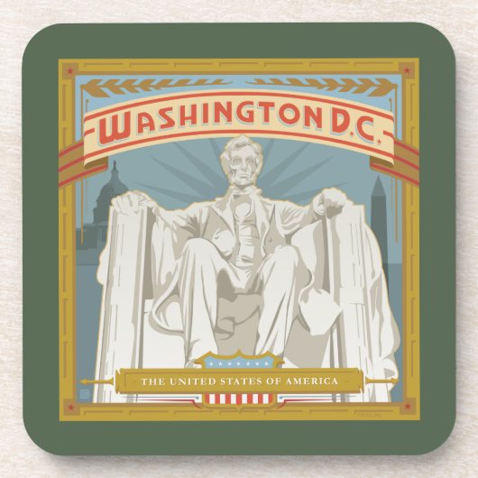 Washington DC | Lincoln Memorial Bier Onderzetter (Voorkant)