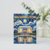 Washington DC Lincoln Memorial Levendig Van Gogh Briefkaart (Staand voorkant)