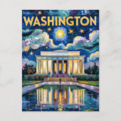 Washington DC Lincoln Memorial Levendig Van Gogh Briefkaart (Voorkant)