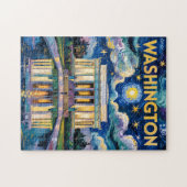 Washington DC Lincoln Memorial Levendig Van Gogh Legpuzzel (Horizontaal)
