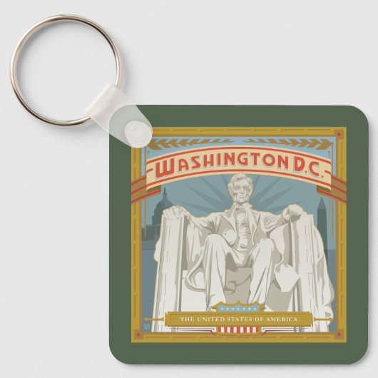 Washington DC | Lincoln Memorial Sleutelhanger (Voorkant)