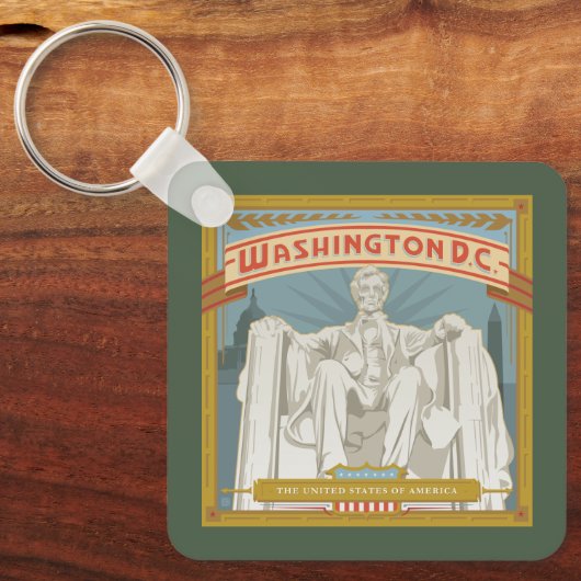 Washington DC | Lincoln Memorial Sleutelhanger (Voorkant)