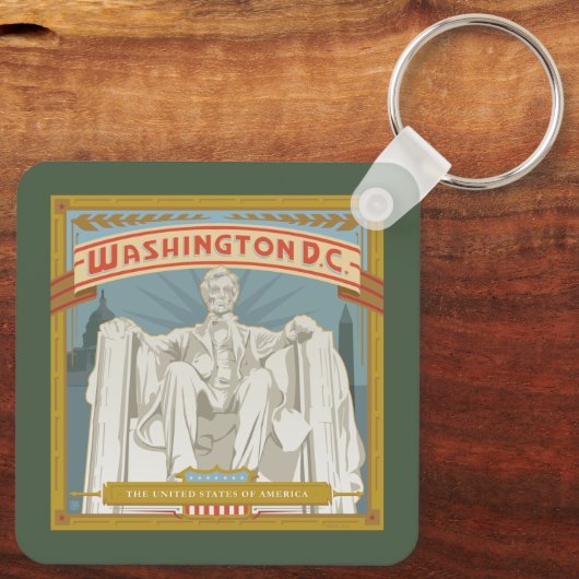 Washington DC | Lincoln Memorial Sleutelhanger (Achterkant)