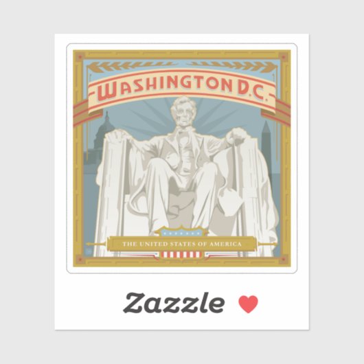 Washington DC | Lincoln Memorial Sticker (Vel)