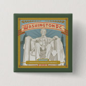 Washington DC | Lincoln Memorial Vierkante Button 5,1 Cm (Voorkant)