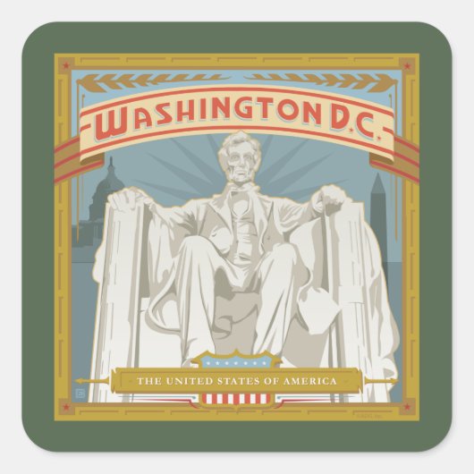 Washington DC | Lincoln Memorial Vierkante Sticker (Voorkant)