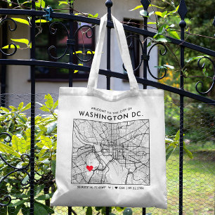 Washington, DC. Love Locator   Stadskaarthuwelijk Tote Bag