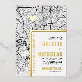 Washington, DC Love Locator | Stadsweddenschap Folie Uitnodiging
