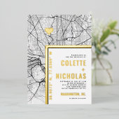 Washington, DC Love Locator | Stadsweddenschap Folie Uitnodiging (Staand Voorkant)