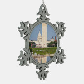 Washington DC Mall Tin Sneeuwvlok Ornament (Links)
