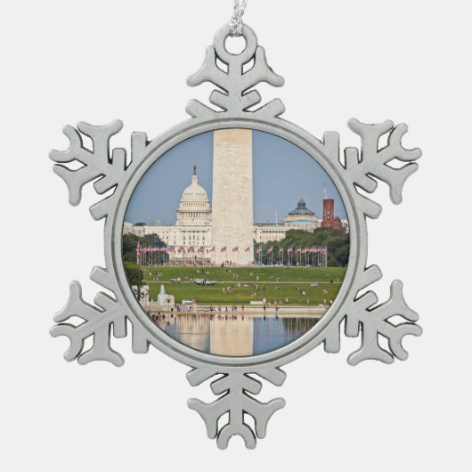 Washington DC Mall Tin Sneeuwvlok Ornament (Voorkant)