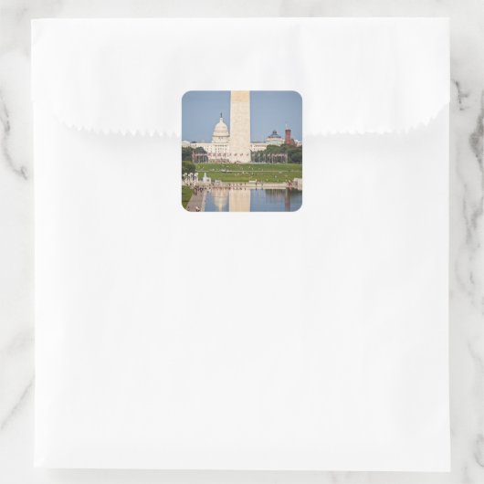 Washington DC Mall Vierkante Sticker (Tas)