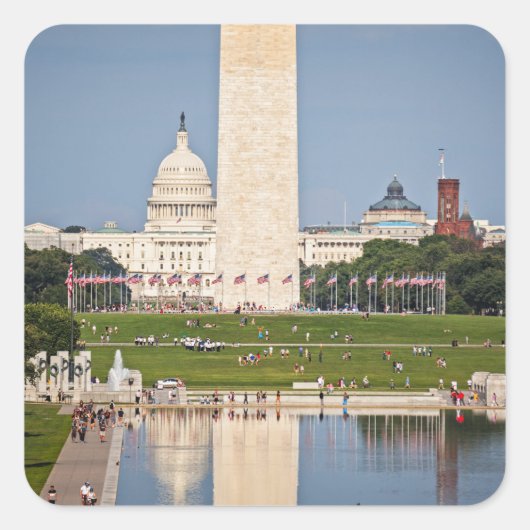 Washington DC Mall Vierkante Sticker (Voorkant)