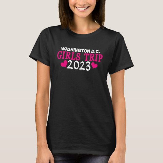 Washington DC Meisjesreis 2023 Vrouwen Bachelorett T-shirt (Voorkant)