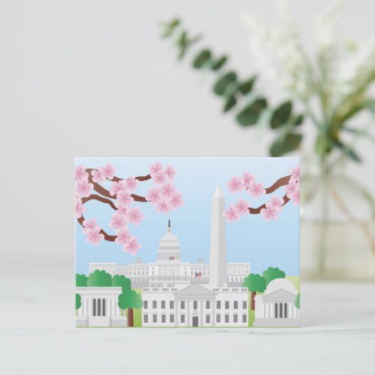 Washington DC met Cherry Blossom Briefkaart (Staand voorkant)
