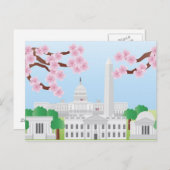 Washington DC met Cherry Blossom Briefkaart (Voorkant / Achterkant)