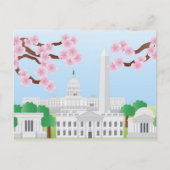 Washington DC met Cherry Blossom Briefkaart (Voorkant)