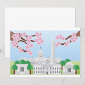 Washington DC met Cherry Blossom Invitation Kaart (Voorkant / Achterkant)