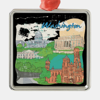 Washington DC Metalen Ornament