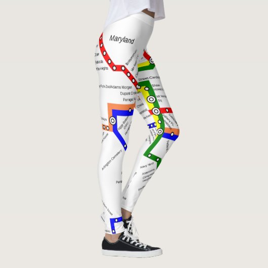 Washington DC Metro Subway Map Legging (Rechts)