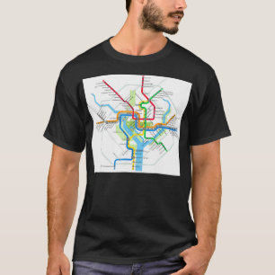 Washington DC-metrokaart VS T-shirt