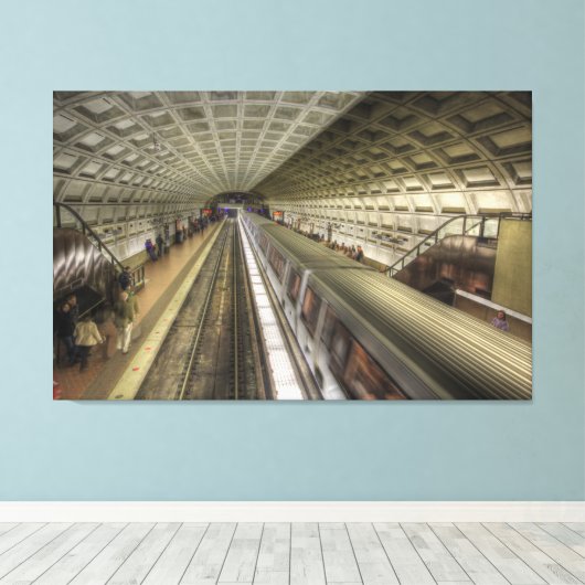 Washington DC-metrotreinstation Canvas Afdruk (Insitu (Houten vloer))