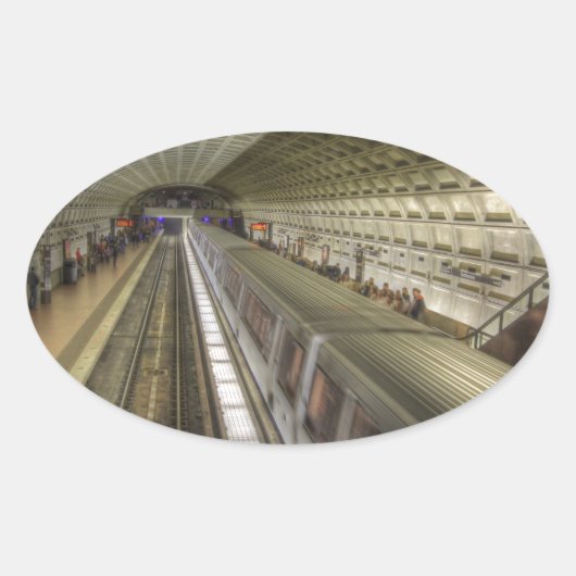 Washington DC-metrotreinstation Ovale Sticker (Voorkant)