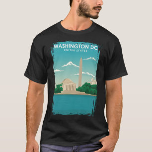 Washington DC Minimal Retro Travel Poster T-shirt